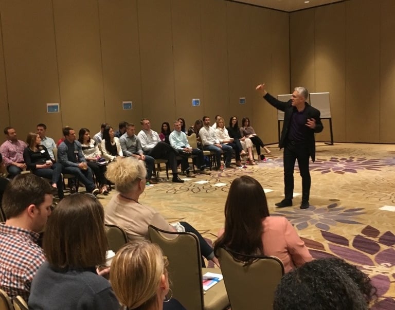Mike Allison delivering sales and communication training to a corporate team
