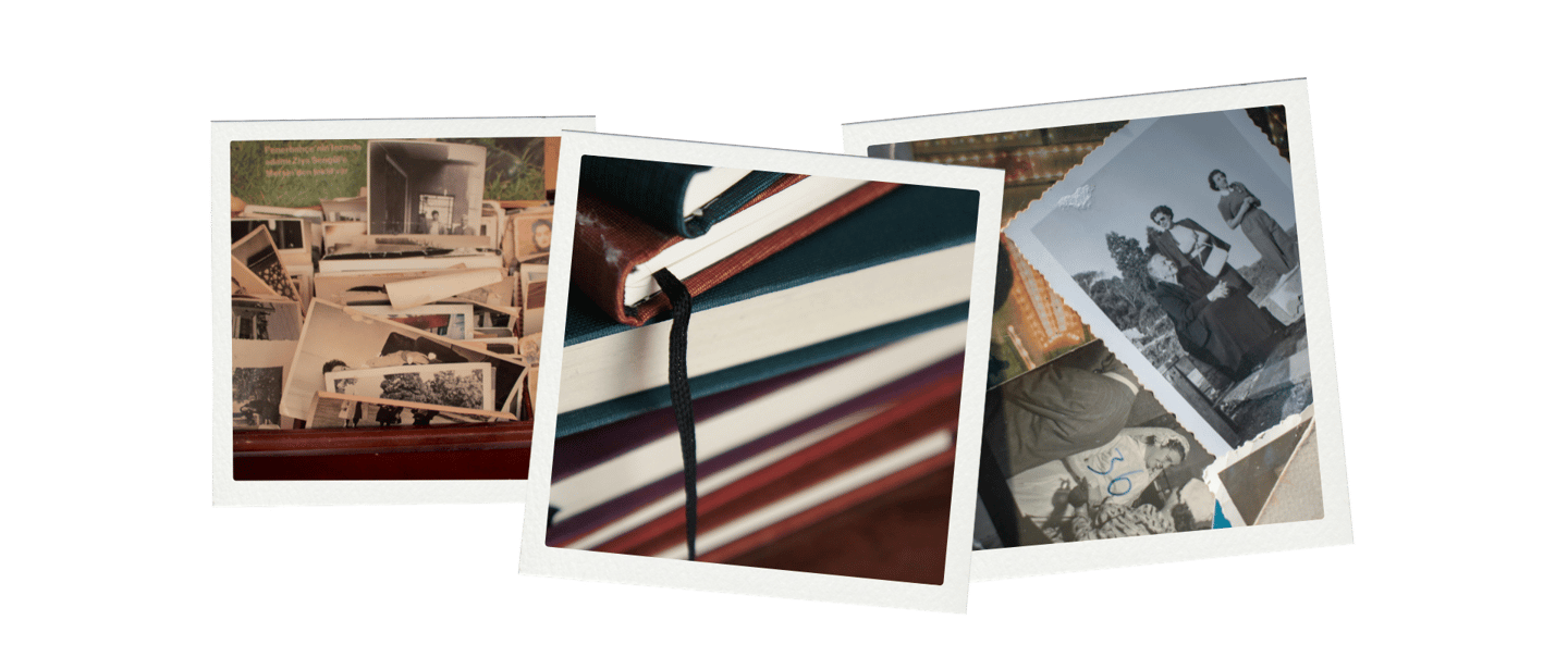 Collection de photos polaroid, vieux souvenirs