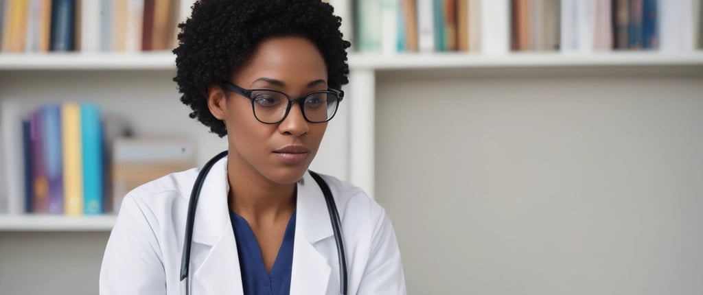 A friendly healthcare professional warmly greeting a patient in a bright, welcoming clinic room.