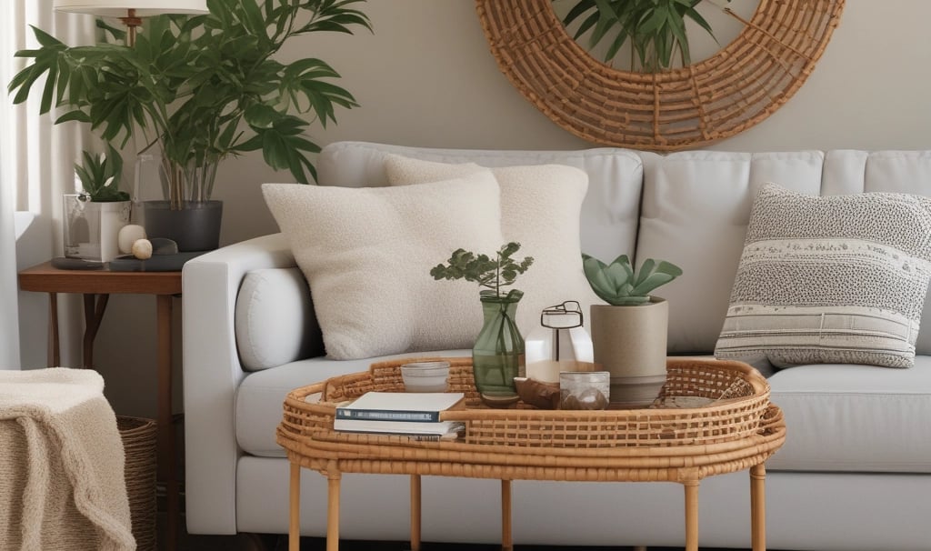 Handwoven round rattan bread basket with a lid filled with sliced toast on a wooden table.
