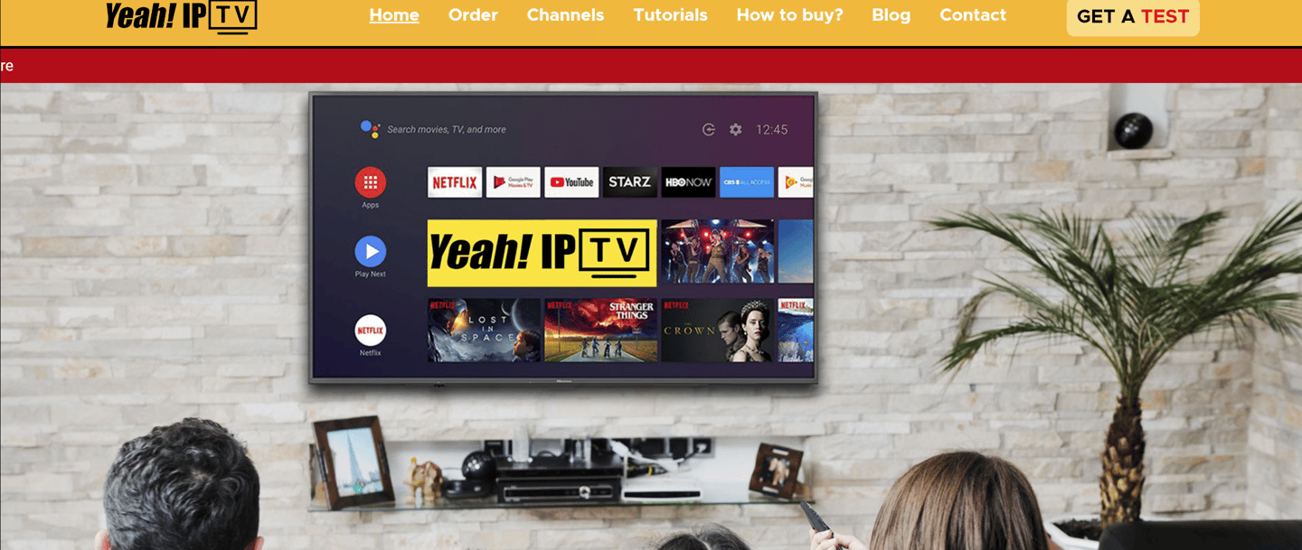 screenshot of yeah iptv website