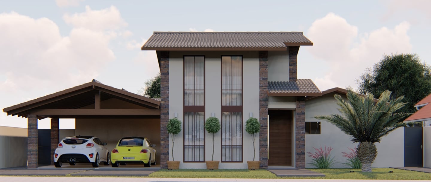 fachada estilo rustico