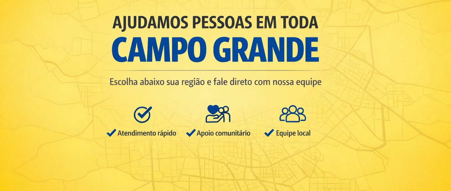 Instituto Sol Amarelo social assistance services in Campo Grande featuring community support and local team icons.