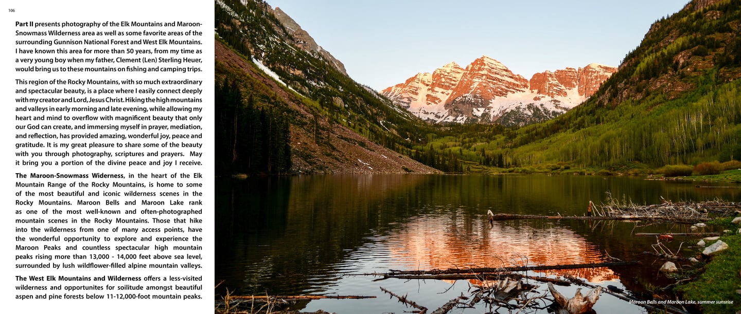 Maroon Bells and Maroon Lake, summer sunsrise