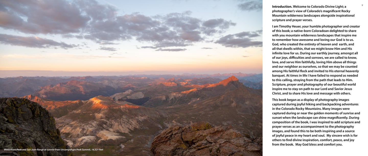 Wetterhorn Peak and San Juan Range at sunrise from Uncompahgre Peak Summit, 14,321 feet
