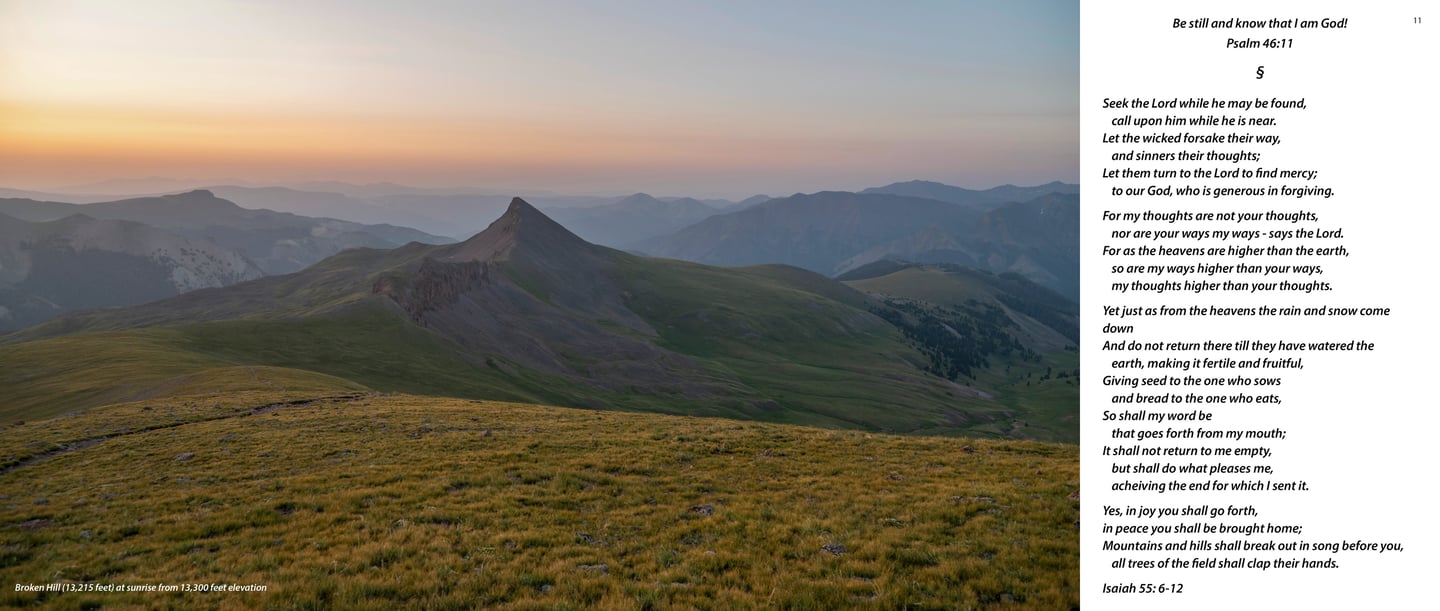 Broken Hill (13,215 feet) at sunrise from Uncompahgre Peak at 13,300 feet elevation
