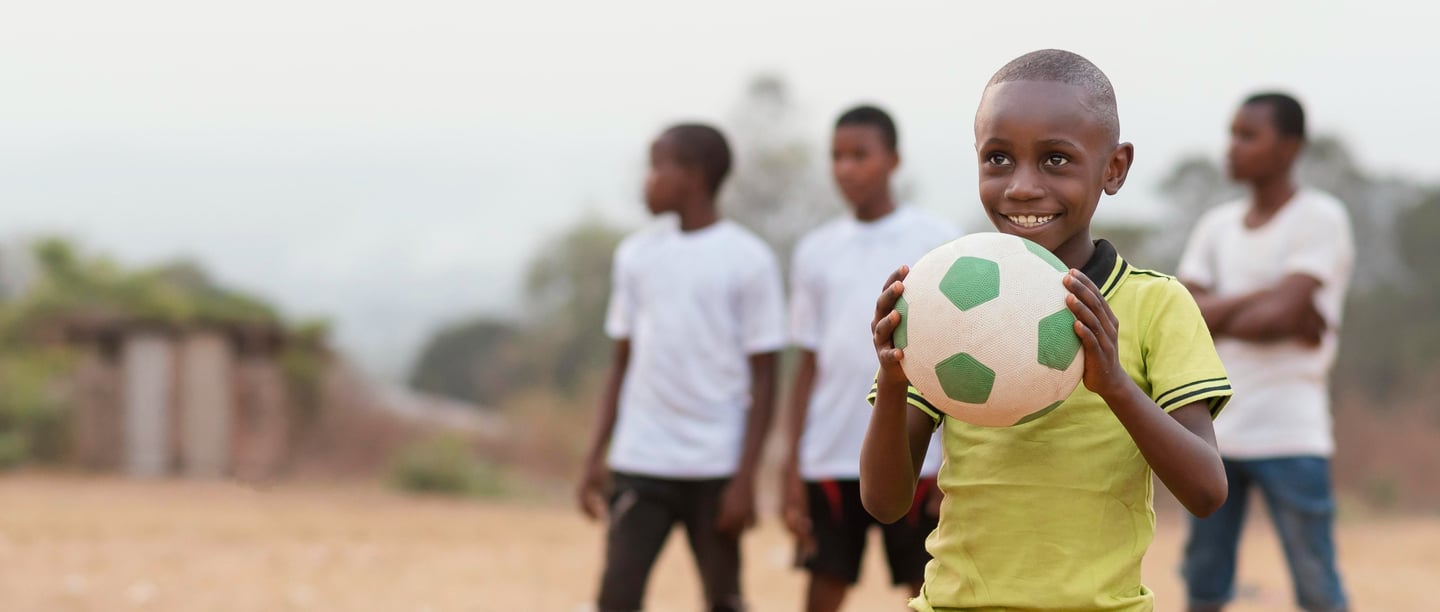 Children playing football