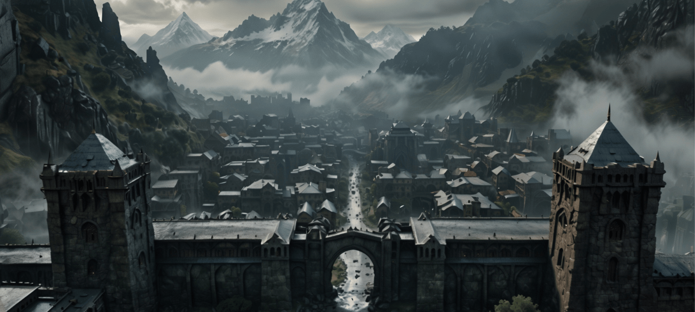 The entrance to a fantasy city