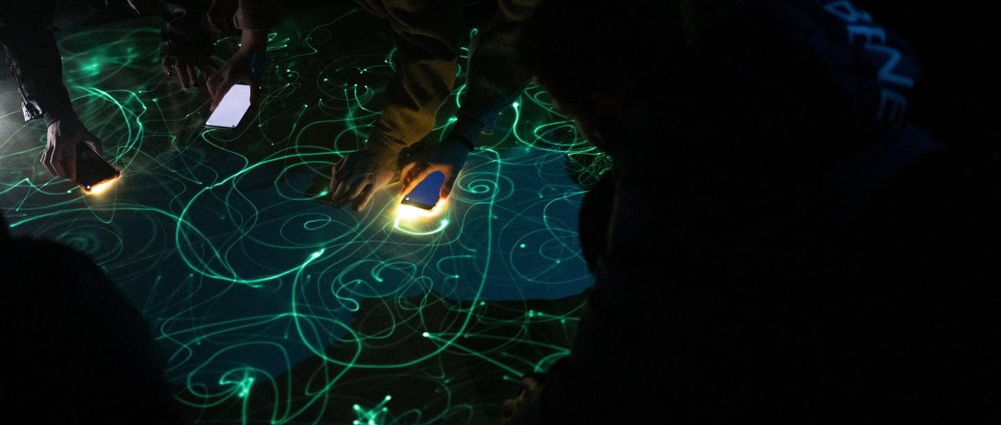 immersive physical theatre show with mobile phones