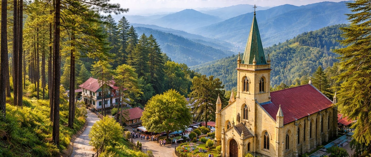 Scenic view of Kasauli's Christ Church