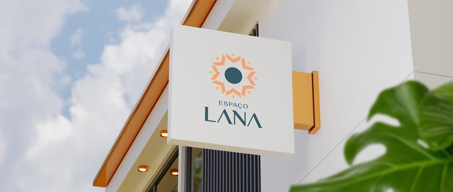 elegant facade sign with the Espaço Lana logo applied
