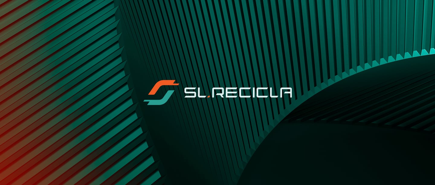 SL Recicla logo on a green abstraction technological background