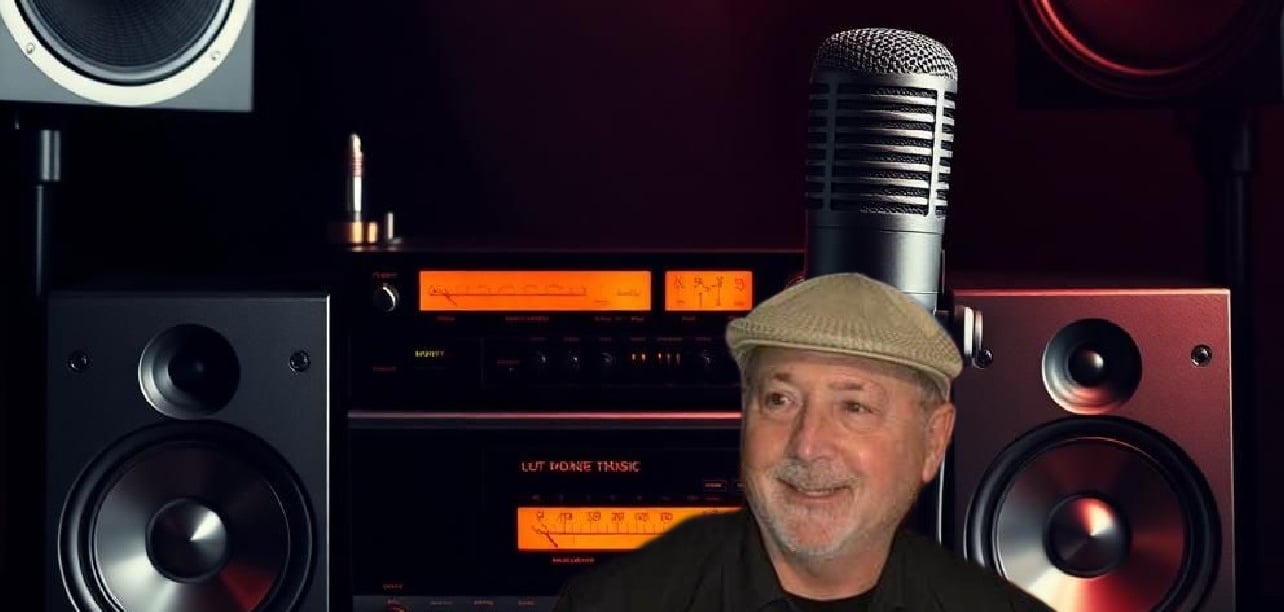 a man in a hat and a microphone