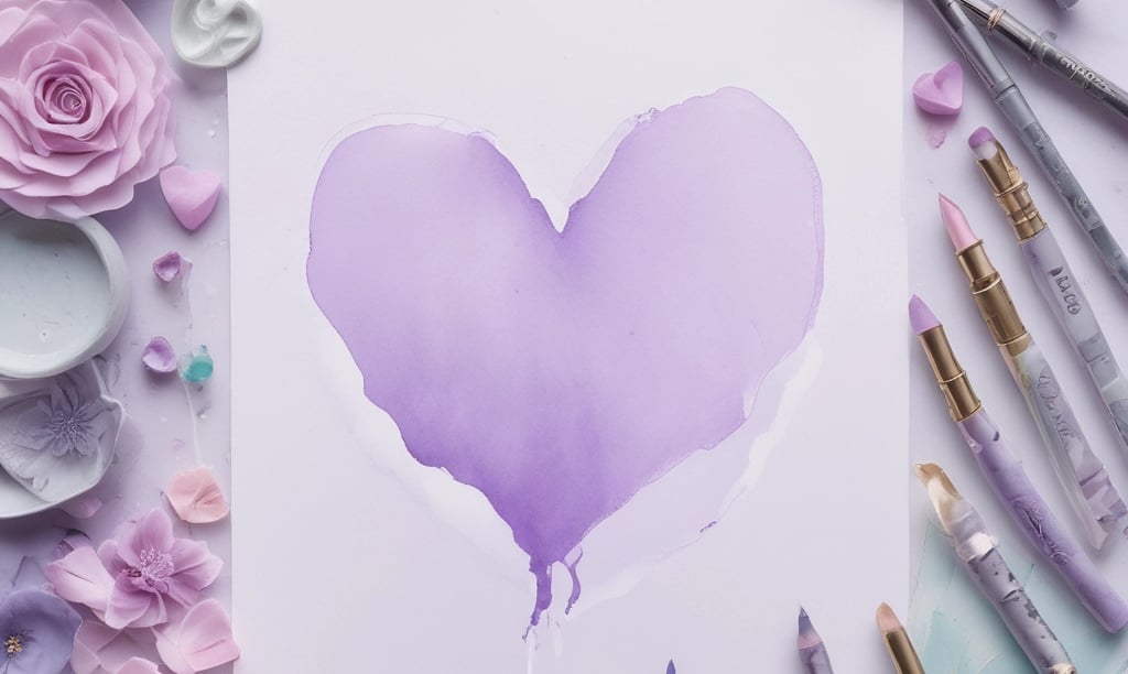 An elegant art deco illustration featuring soft purple and gold geometric patterns, radiating a vibrant yet gentle energy.