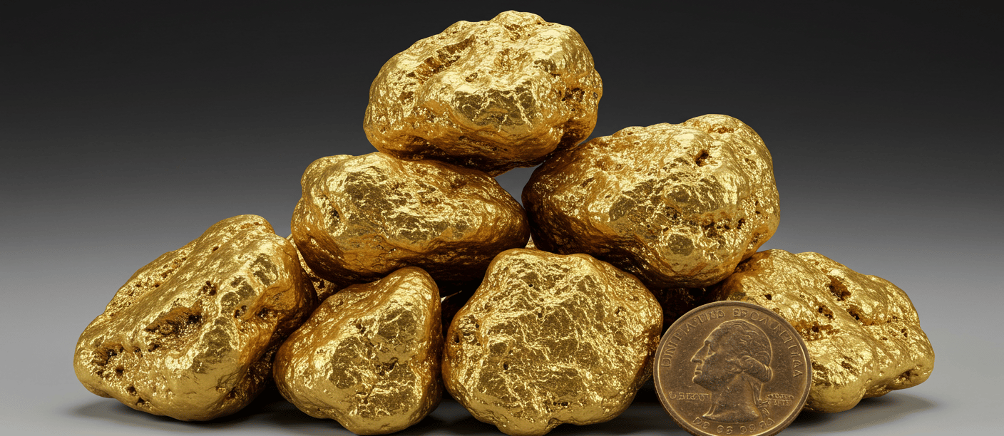 a pile of gold nuggies with a penny penny penny penny penny penny penny