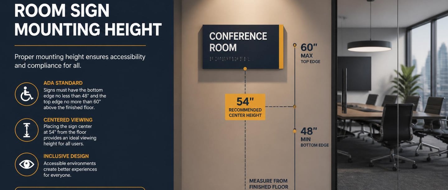 Proper ADA Mounting Height for room signs