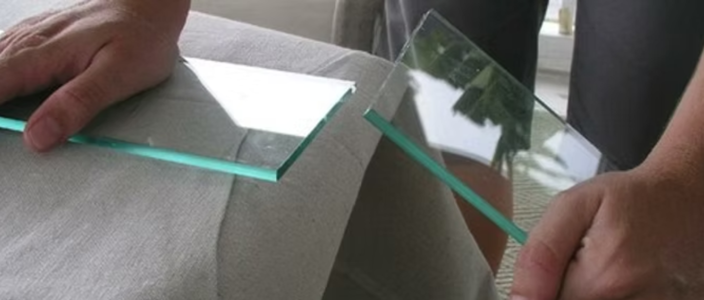 glass being cut to size