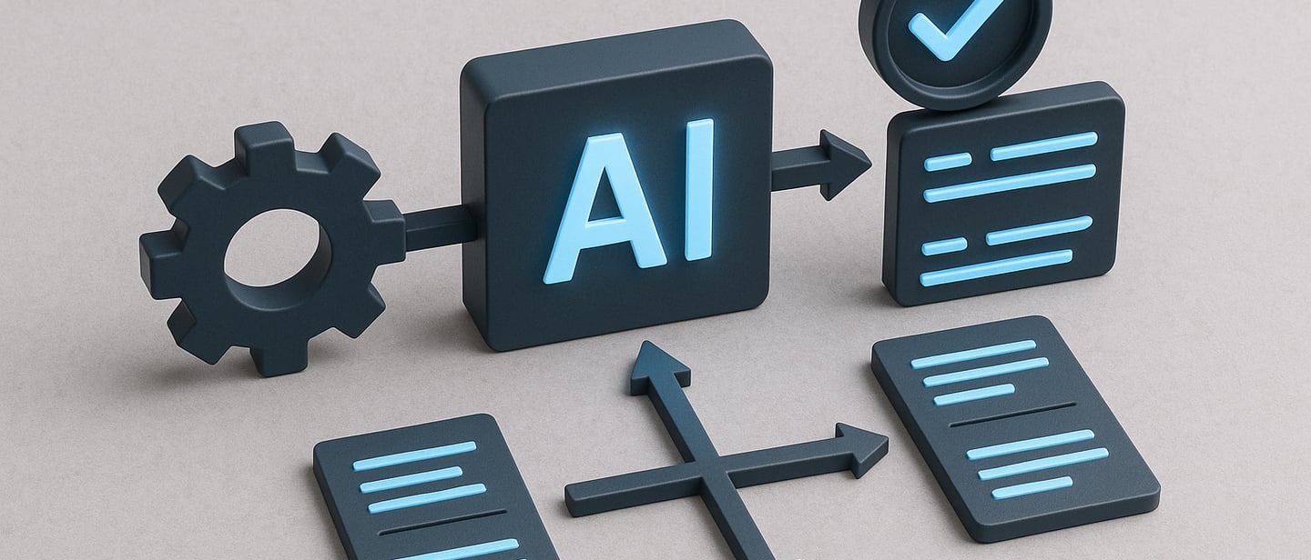 Visual representation of business task automation using AI