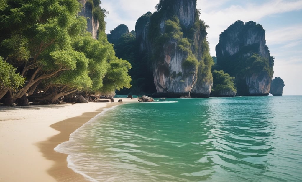Explore the beautiful beaches of Thailand. This beach is in Krabi Thailand
