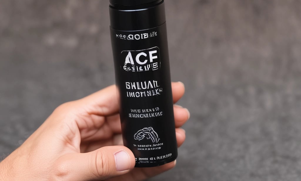 a person holding a bottle of acee acee