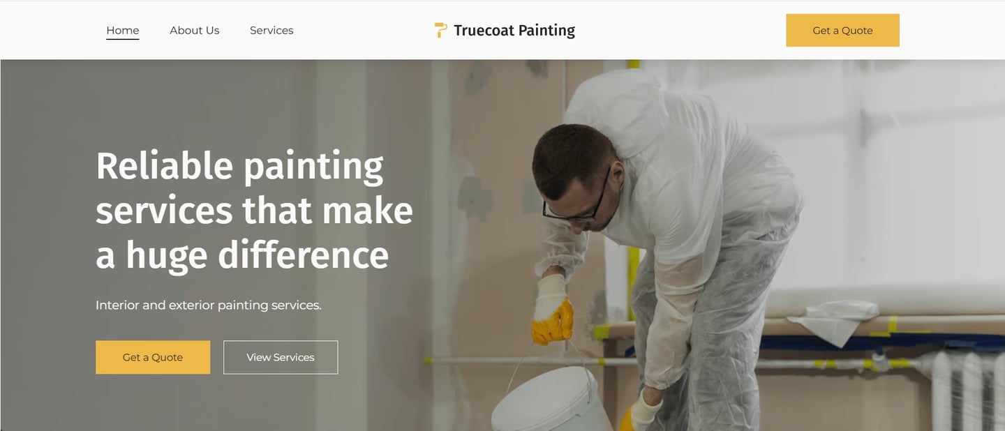 Professional painter in protective gear preparing interior walls for residential painting services.