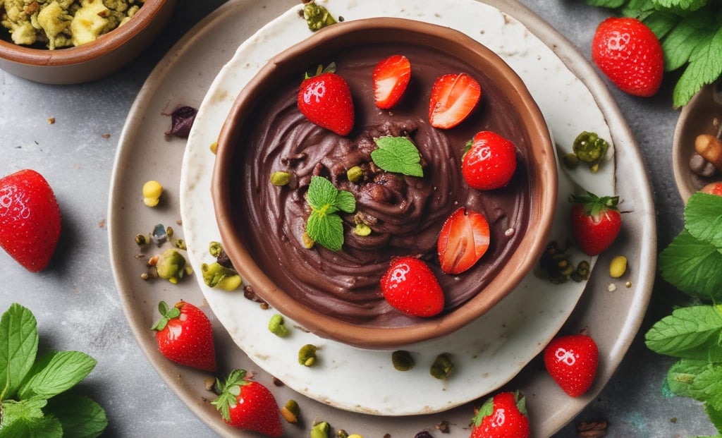 A close-up of a creamy, smooth bowl of hummus topped with toasted pine nuts and a drizzle of olive oil, surrounded by triangle-shaped thick pita bread with Mediterranean herbs.