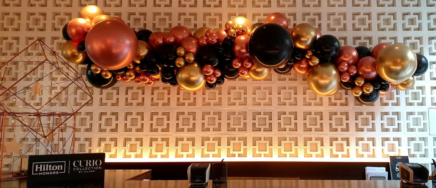 balloons garland for Hilton hotel London