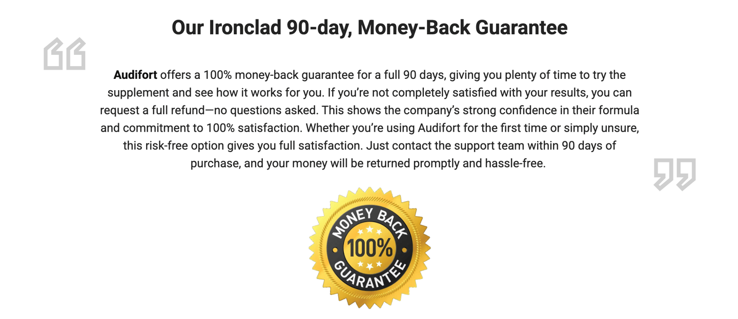 money back guarantee for audifort