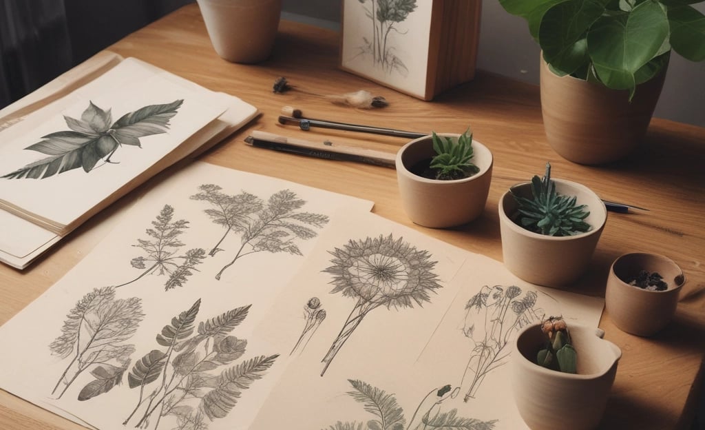 A serene gathering of diverse artists sketching delicate flowers in a sunlit garden.