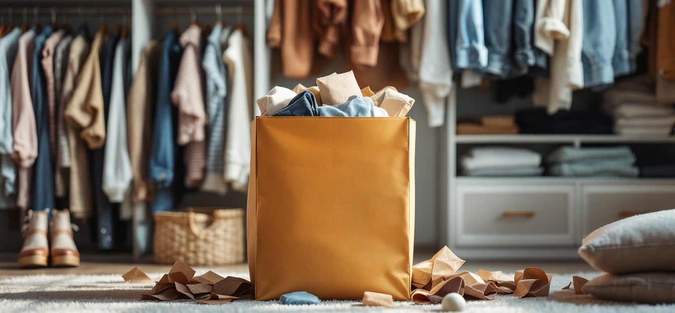 donation bin in your closet