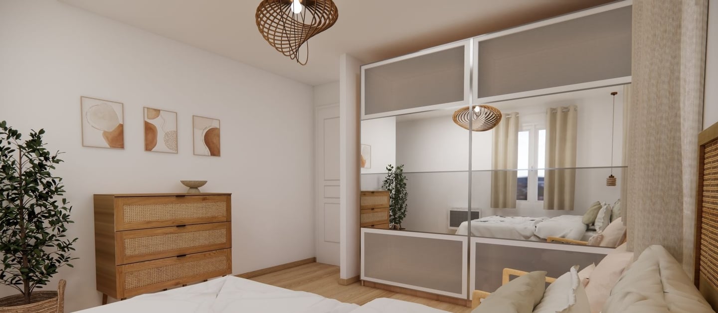 Chambre moderne couleur neutre
