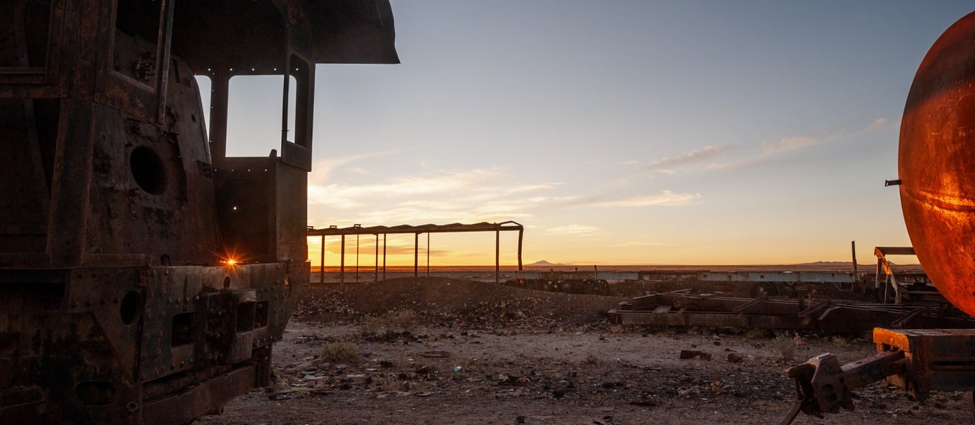 Un cimetière de train près d'Uyuni