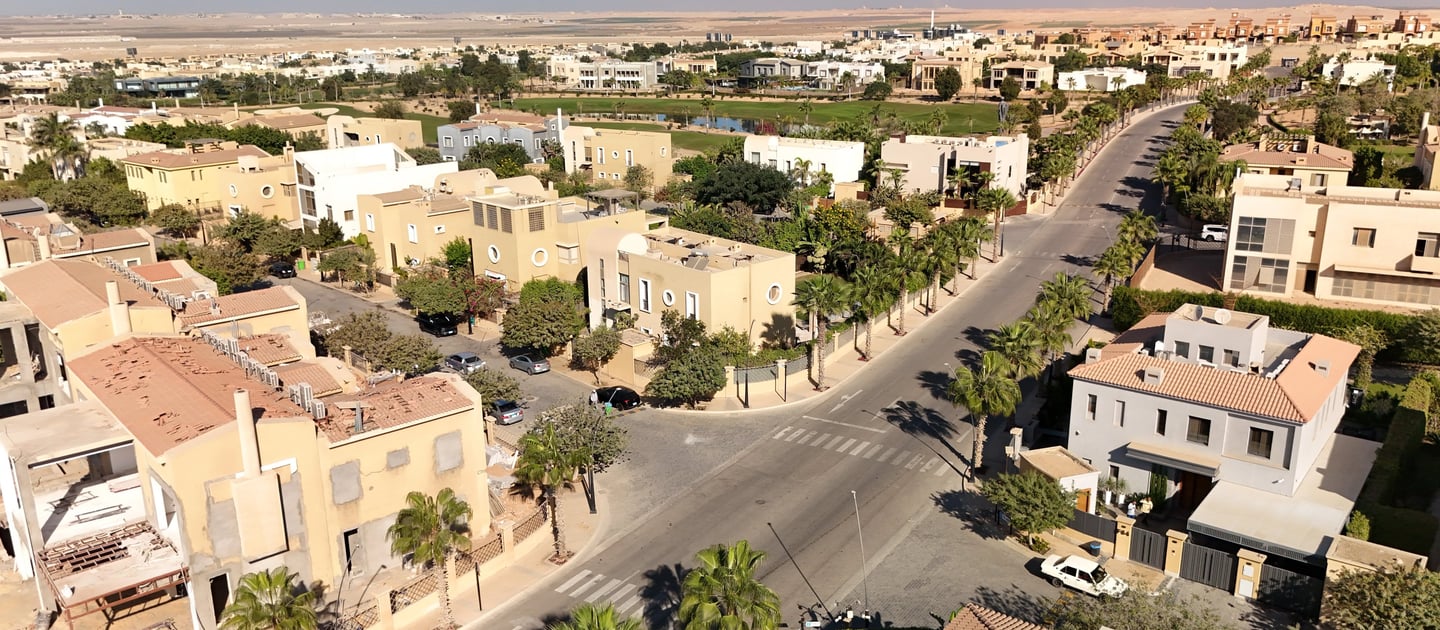 Allegria villa drone shot near golf course