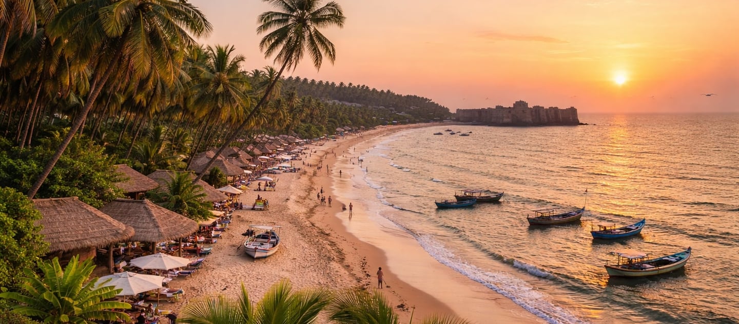 Alibaug beach during golden hour