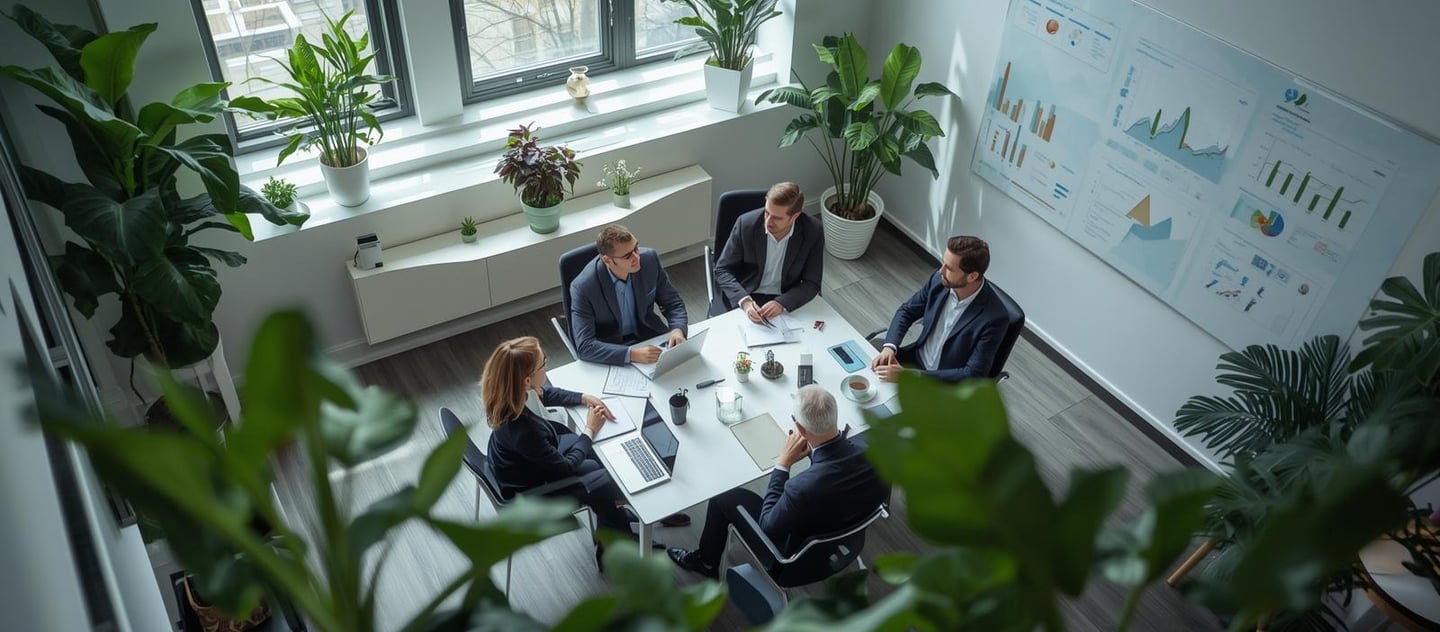 Business developers meeting to plan and review strategy and results