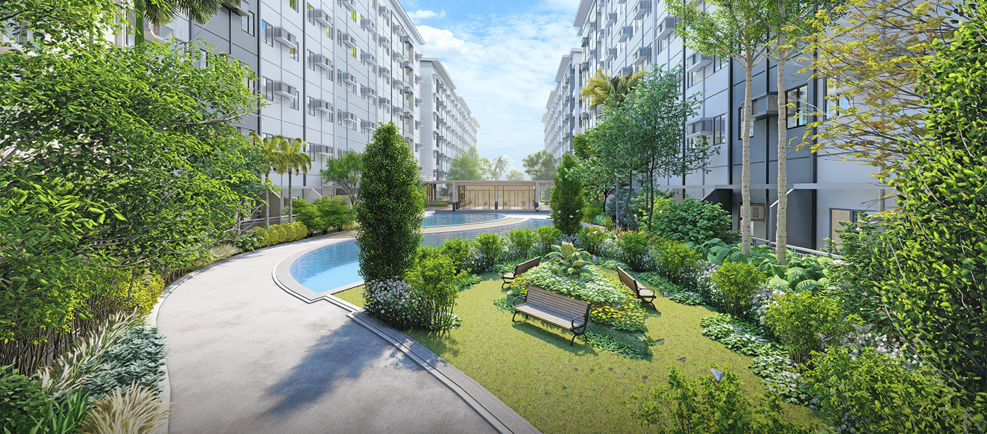 a park bench in a park with a bench and a bench