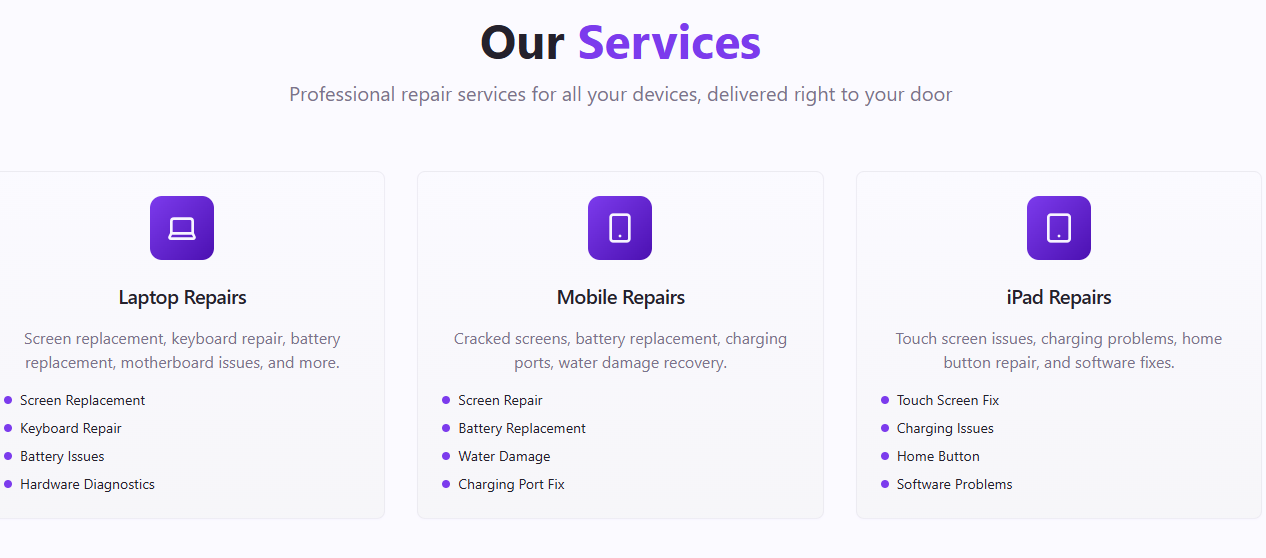 "Quickfix on Wheels mobile repair services in Manchester – phone repairs, laptop repairs, tablet rep