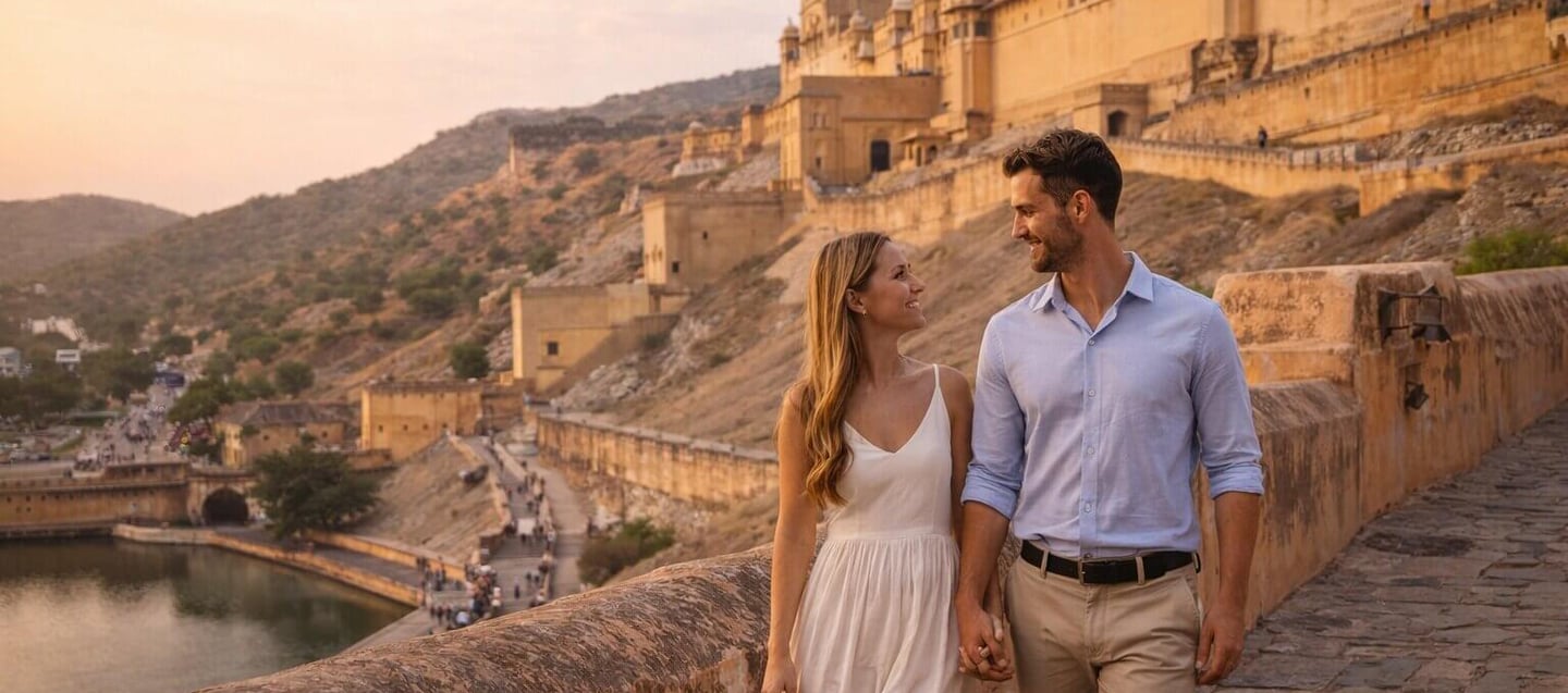 Couple at Amber Fort in Jaipur