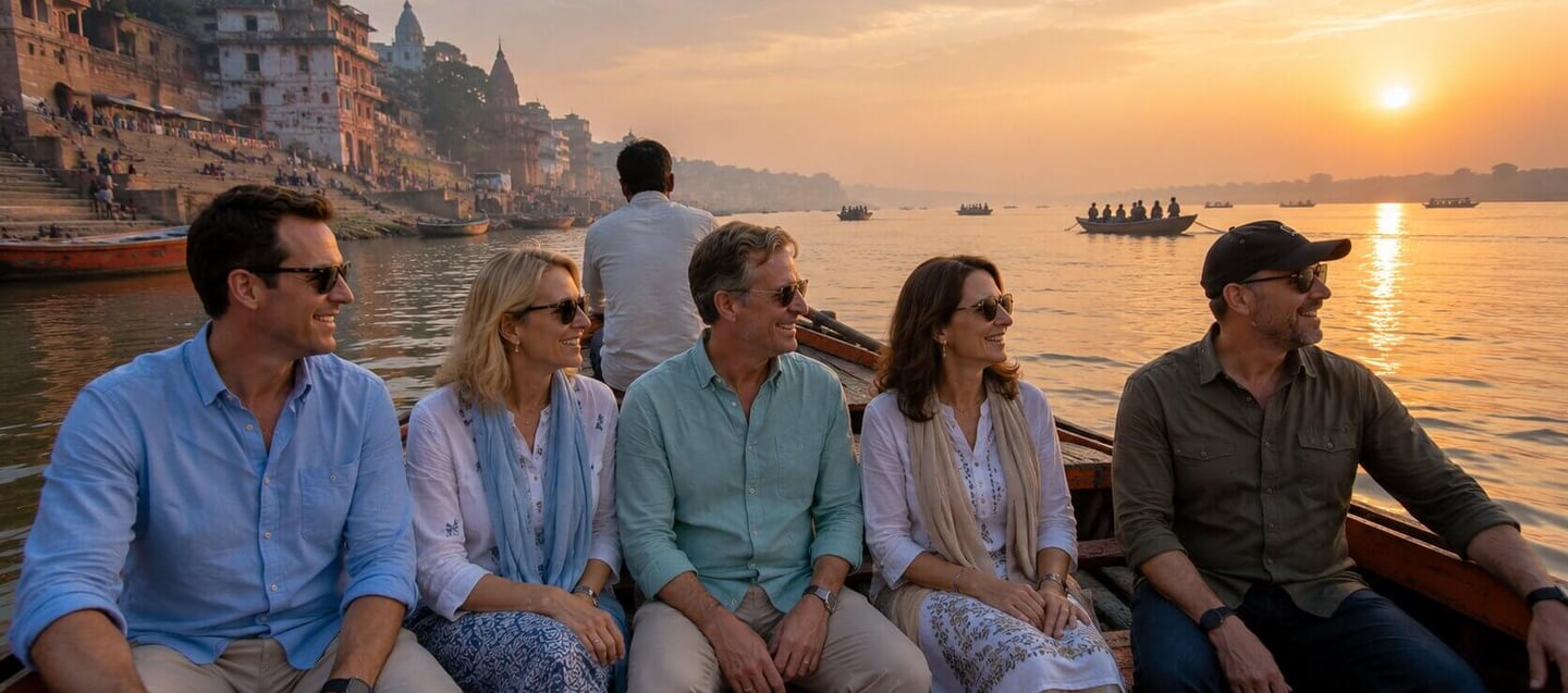 Boating in the Ganges in Varanasi