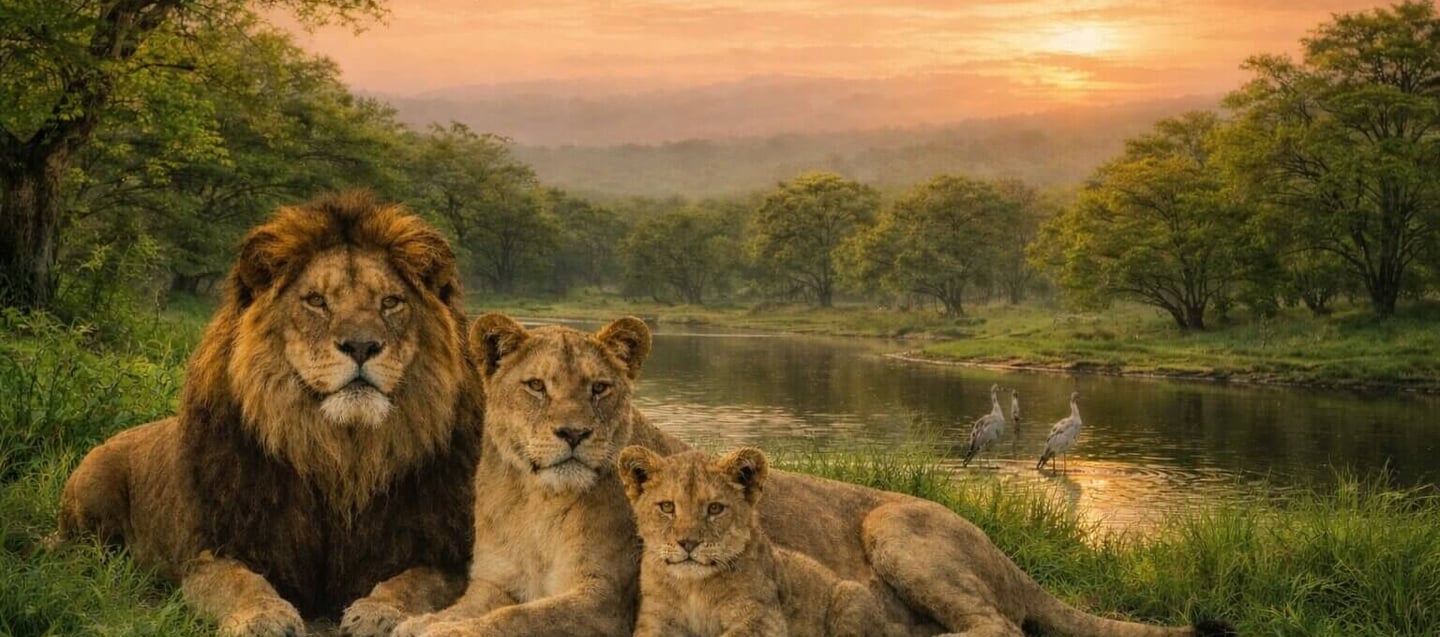 Lion's family at GIR forests in Gujarat