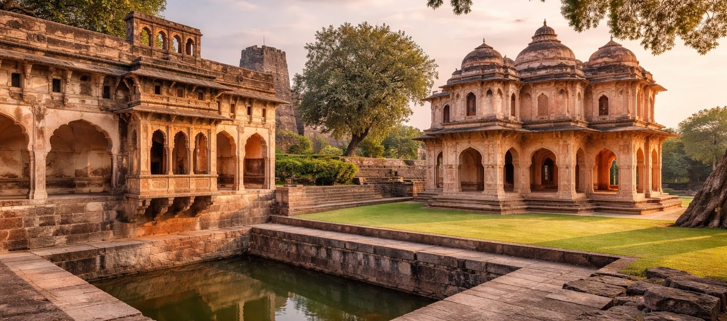 Queen’s Bath and Lotus Mahal -Historic Hampi Architecture