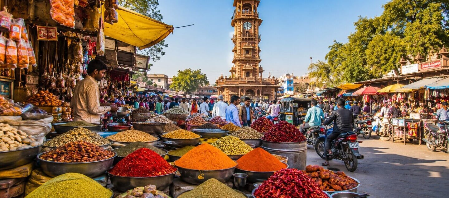 Spice market near Clock Tower in Jodhpur