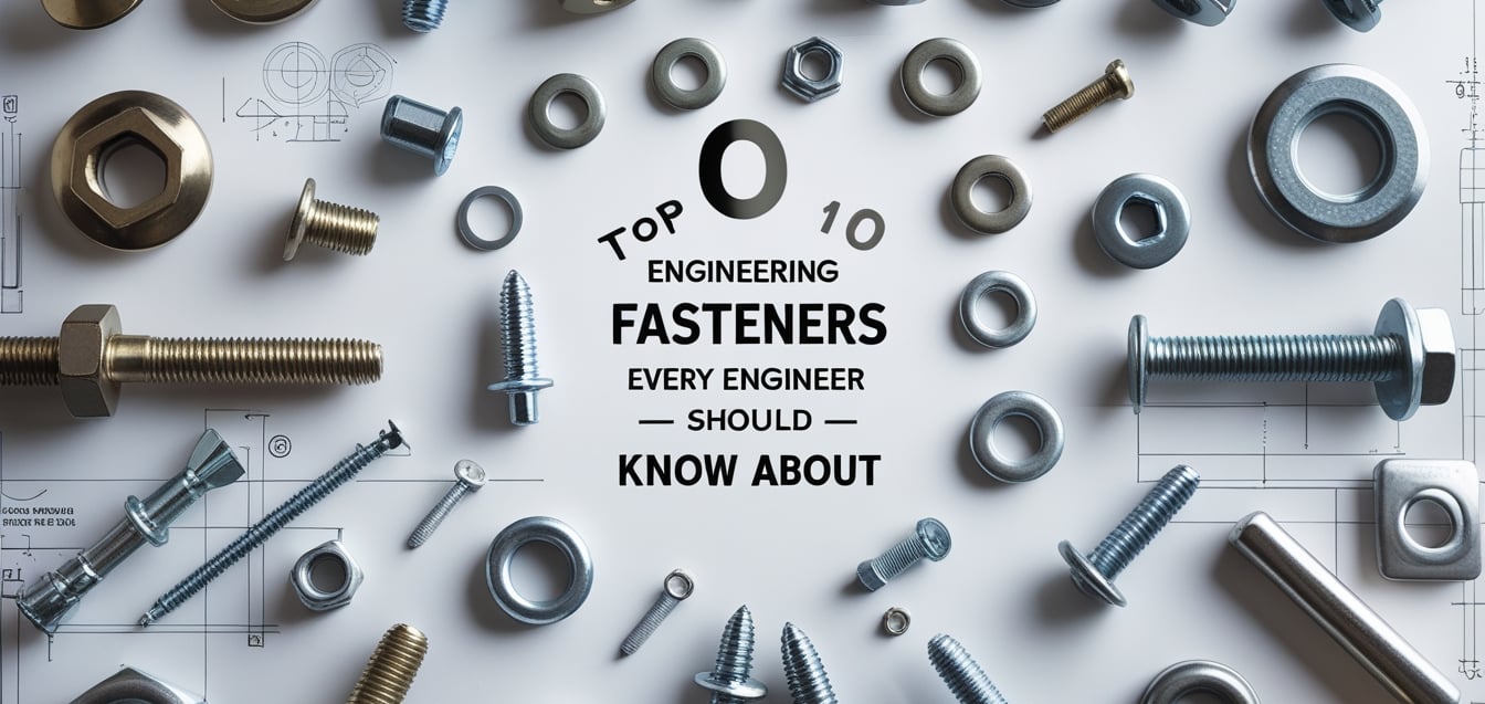 	Various types of engineering fasteners: bolts, screws, rivets