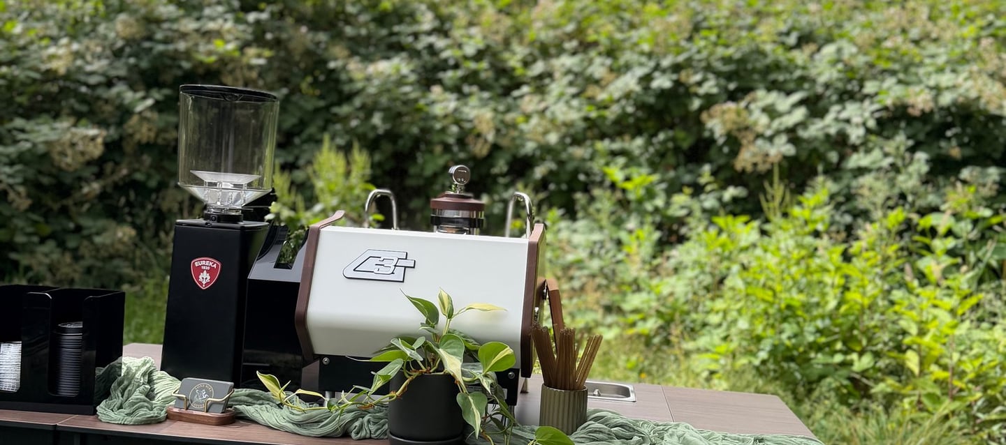 Coffee Cart setup outside ready for an event in Portland OR