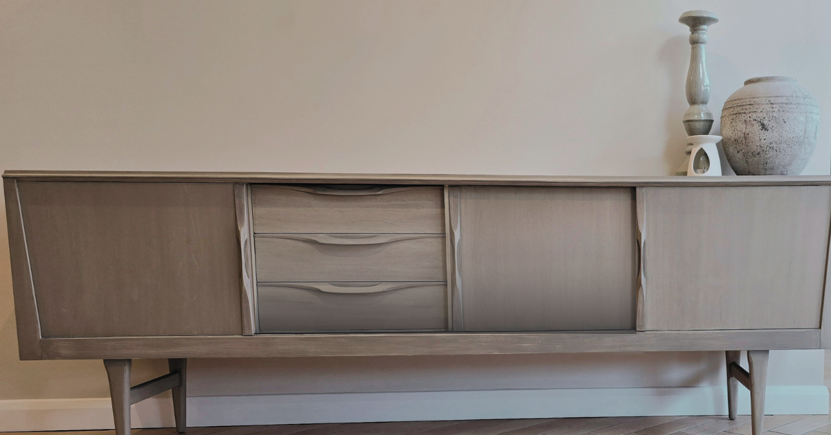 60's sideboard modernised wit a paint wash by Julia from Absolutely Mintage