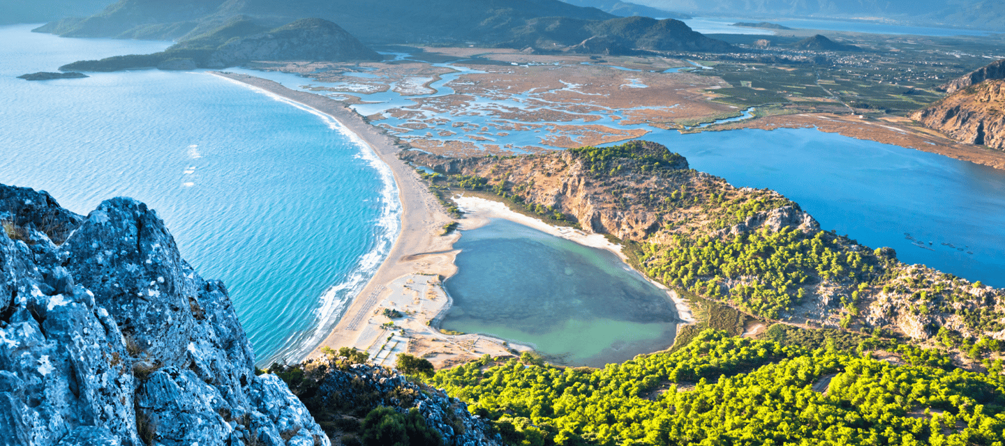 A top view of Dalyan İztuzu Beach
