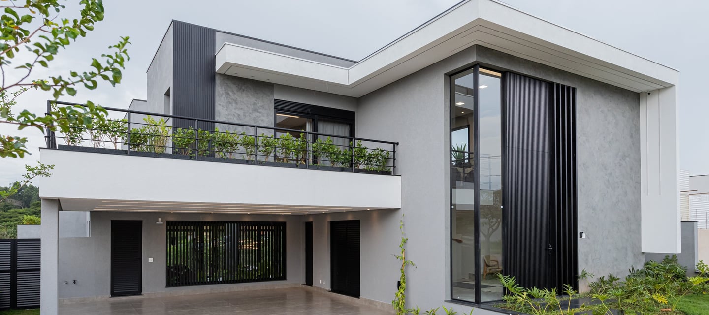 a house with a large balcony