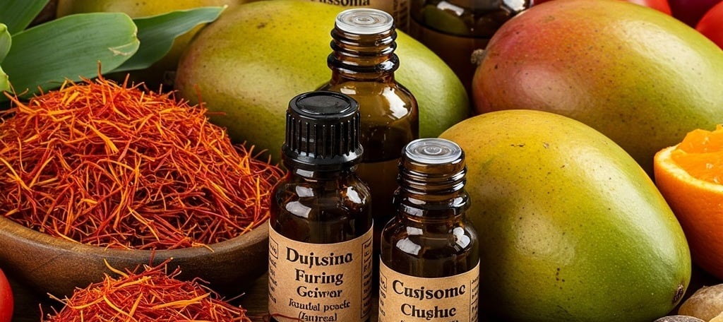 a variety of fruits and vegetables including saffron and spices Made in Oman