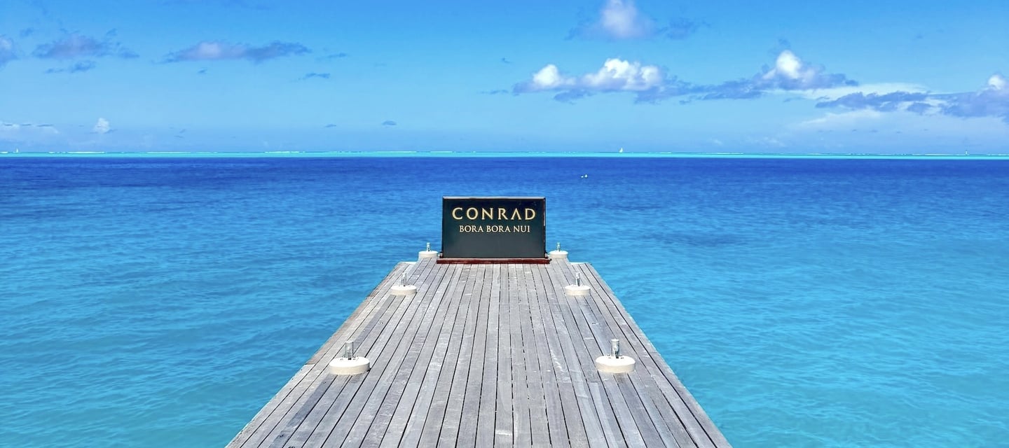 Conrad Bora Bora arrival sign
