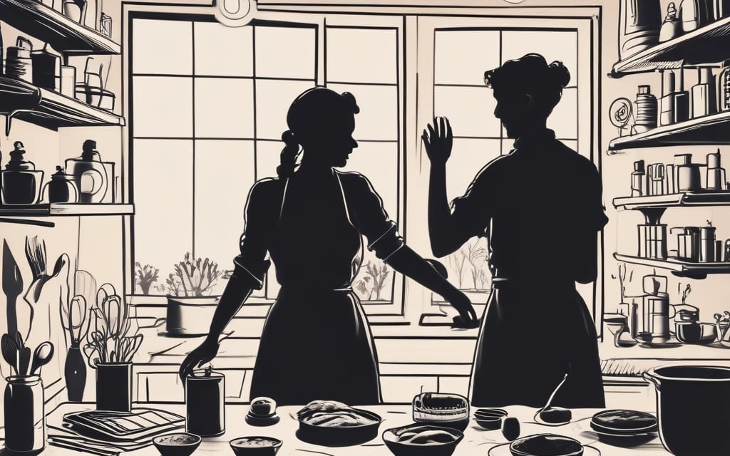 white and black abstract painting